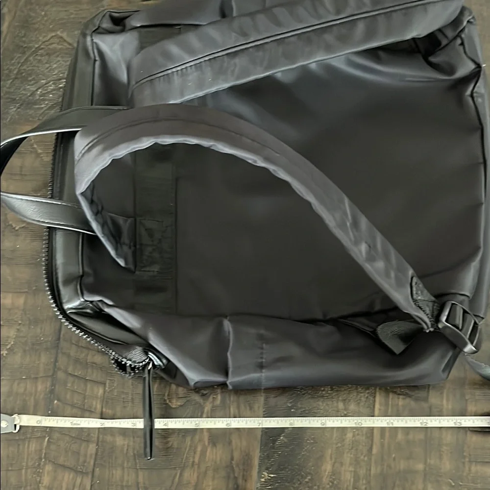 Tahari Nylon with Leather Trim Black Backpack